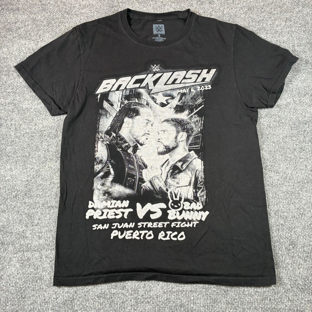 WWE Backlash 2023 T Shirt Mens S Black Bad Bunny Damian Priest Puerto Rico